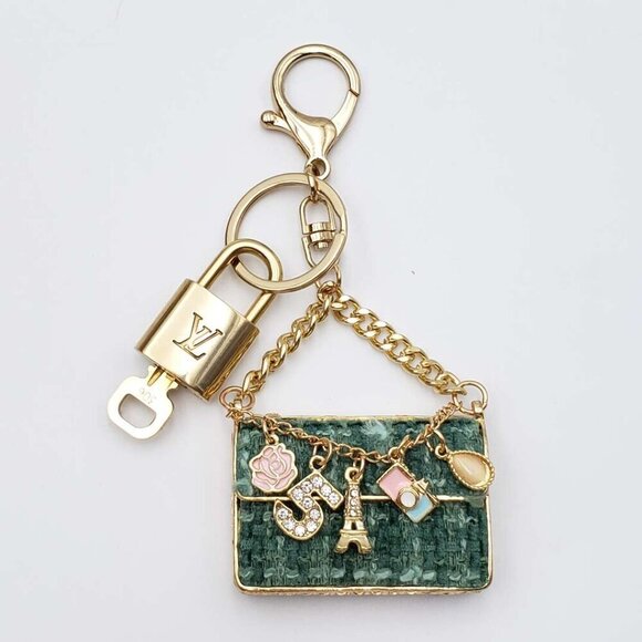 100% Auth Louis Vuitton Lock & Key with unbranded Bagcharm, Keycharm, Keychain - Picture 7 of 10